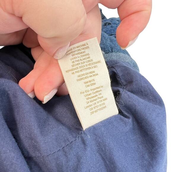 Free People New Romantics Highland Denim Mini Dress Sleeveless Cutout Size 8 - Picture 15 of 15